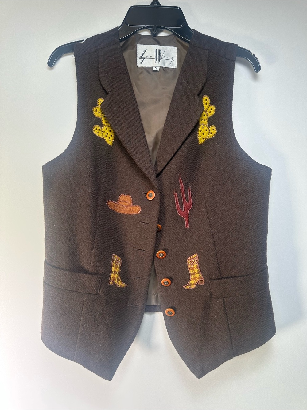 Vintage Sue Wong Brown Western Vest
